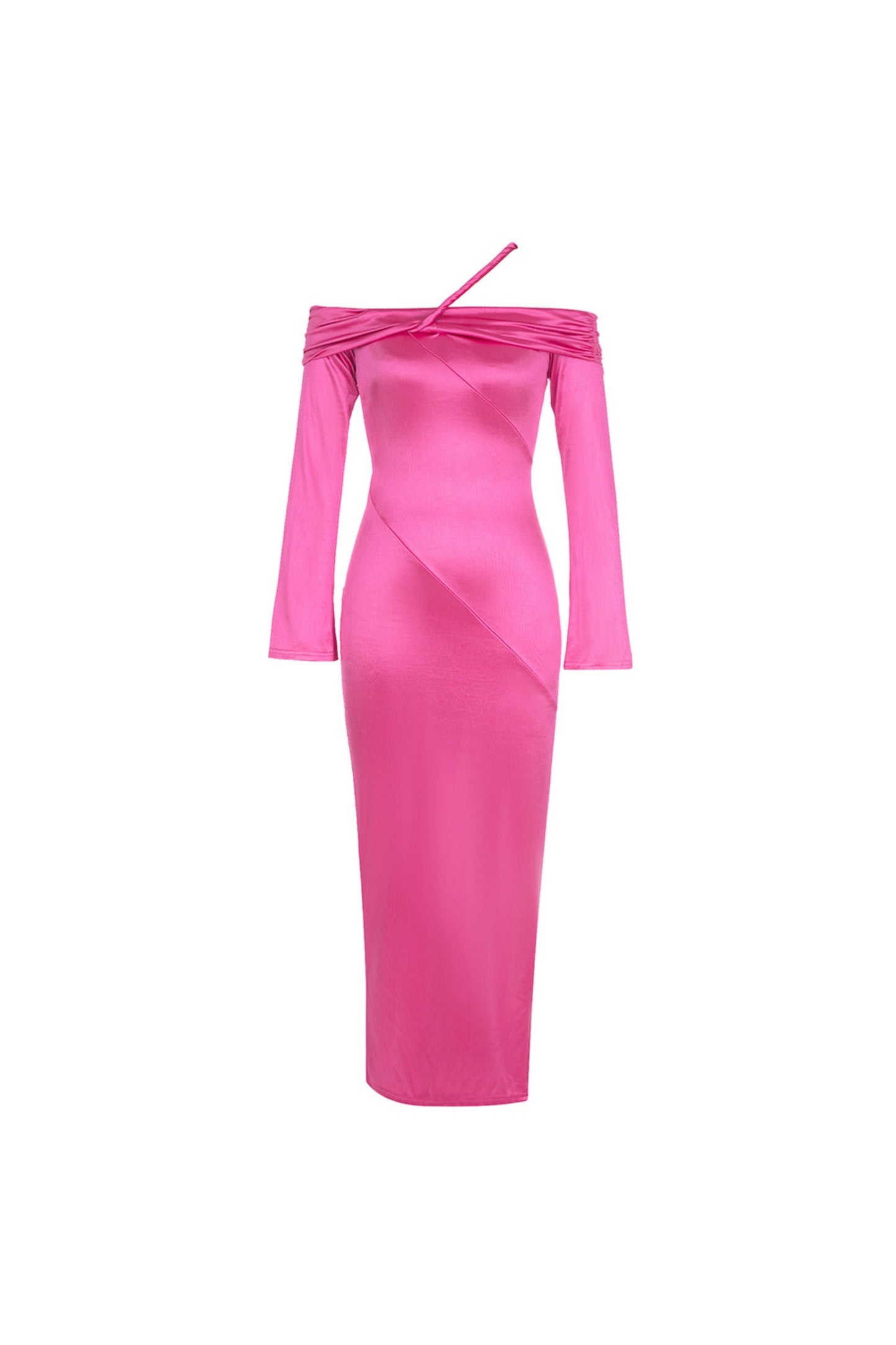 Stain split maxi dress in pink