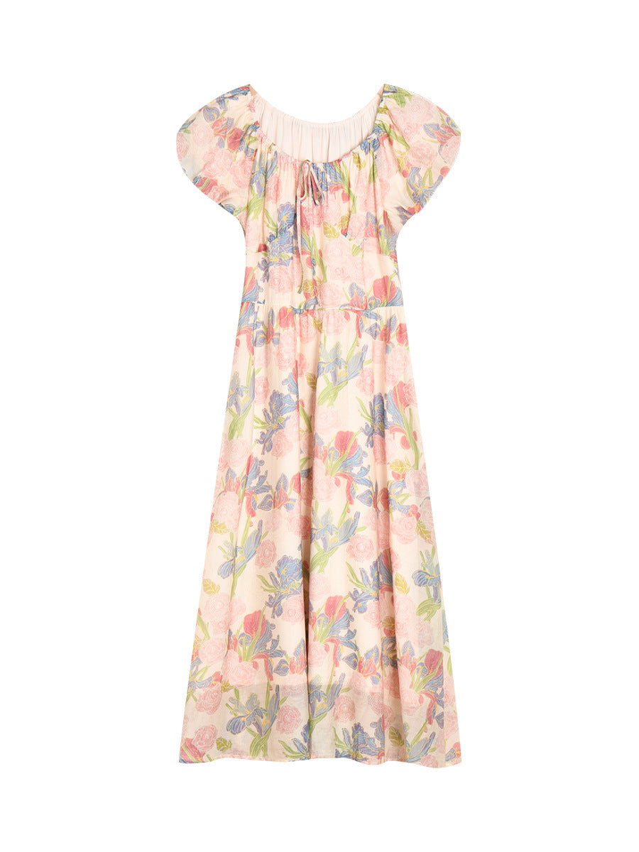 Tencel Oil Painting Floral midi Dress