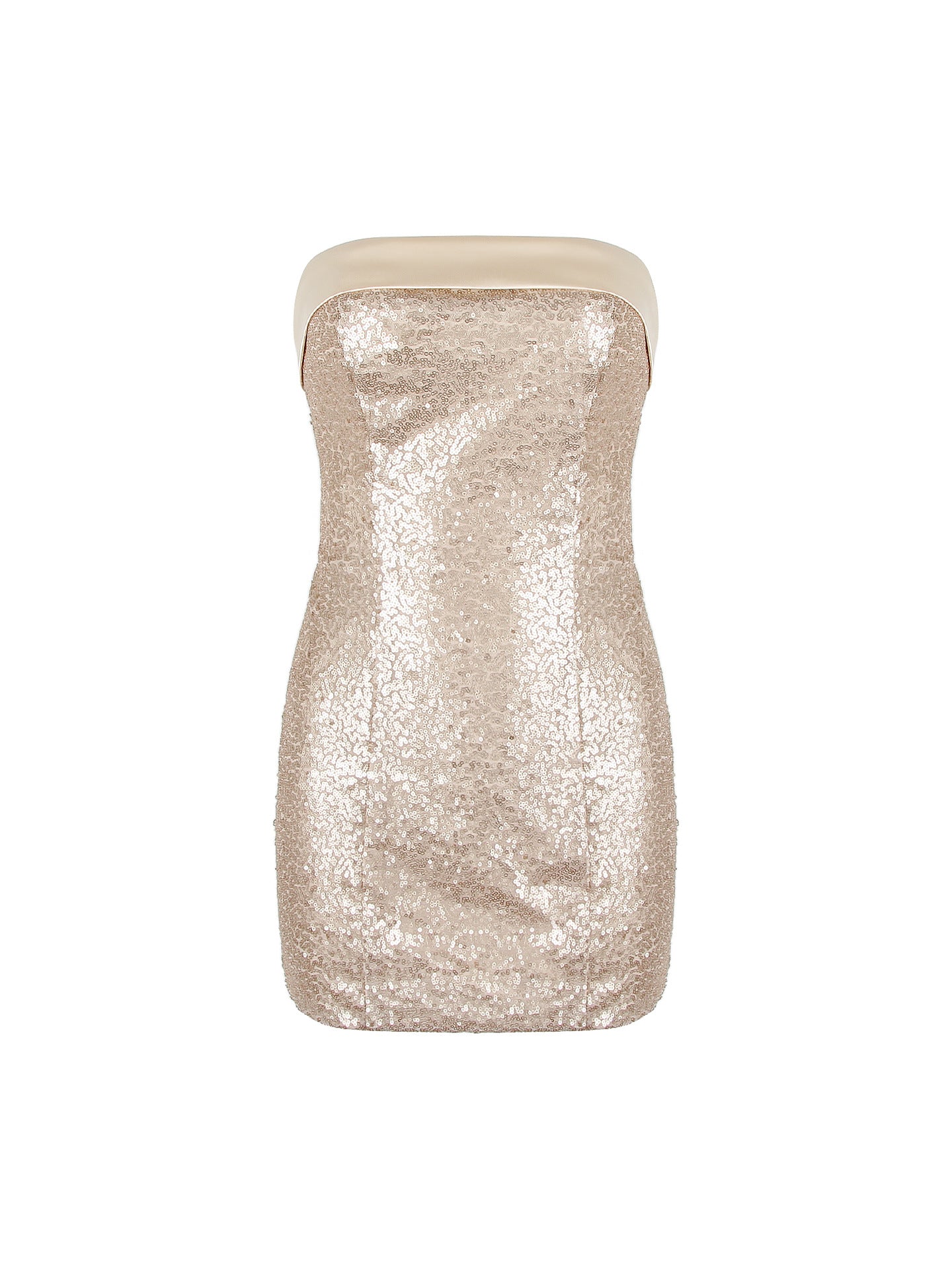 gold sequin backless bandeau dress backless