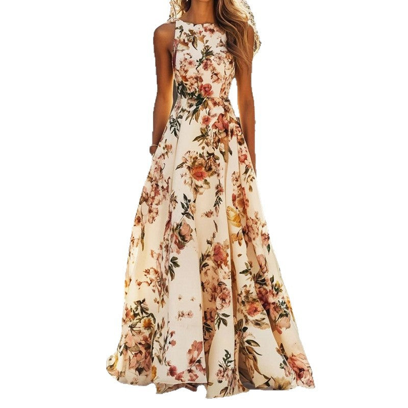 mamie floral Printed sleeveless maxi dress