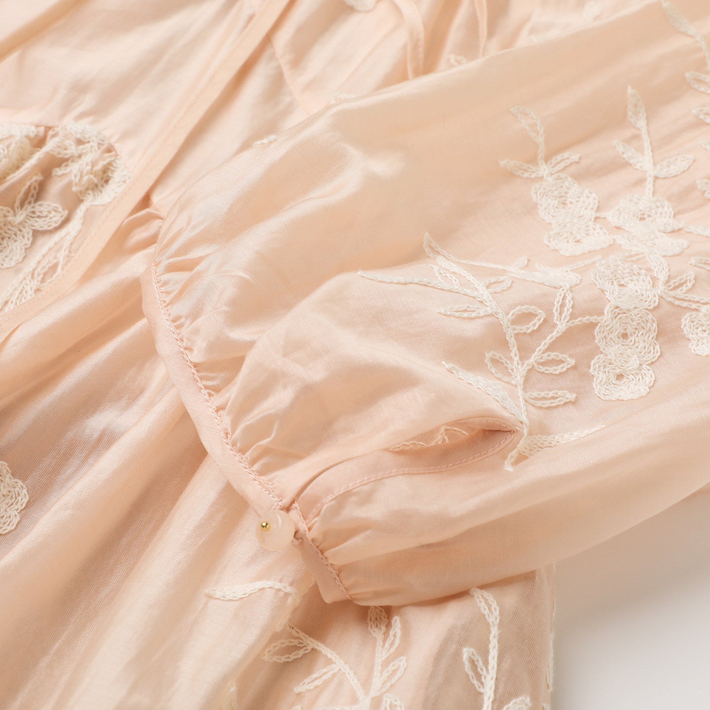 French Lyocell Embroidered A-line midi Dress