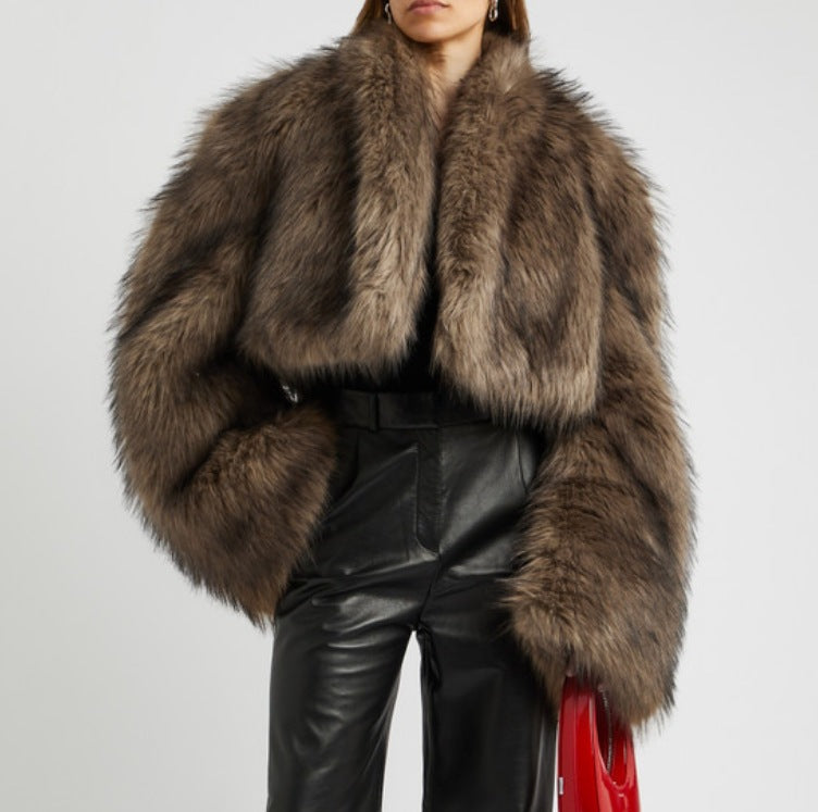 Faux Fur Jacket Cropped