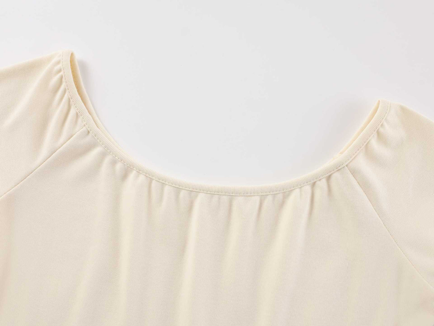 white Off-Shoulder Long-Sleeve Slit Pleated Dress