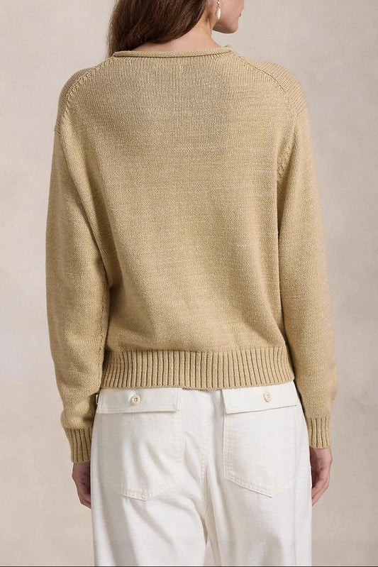 Jacquard long sleeves cartoon straw hat bear knitted sweater