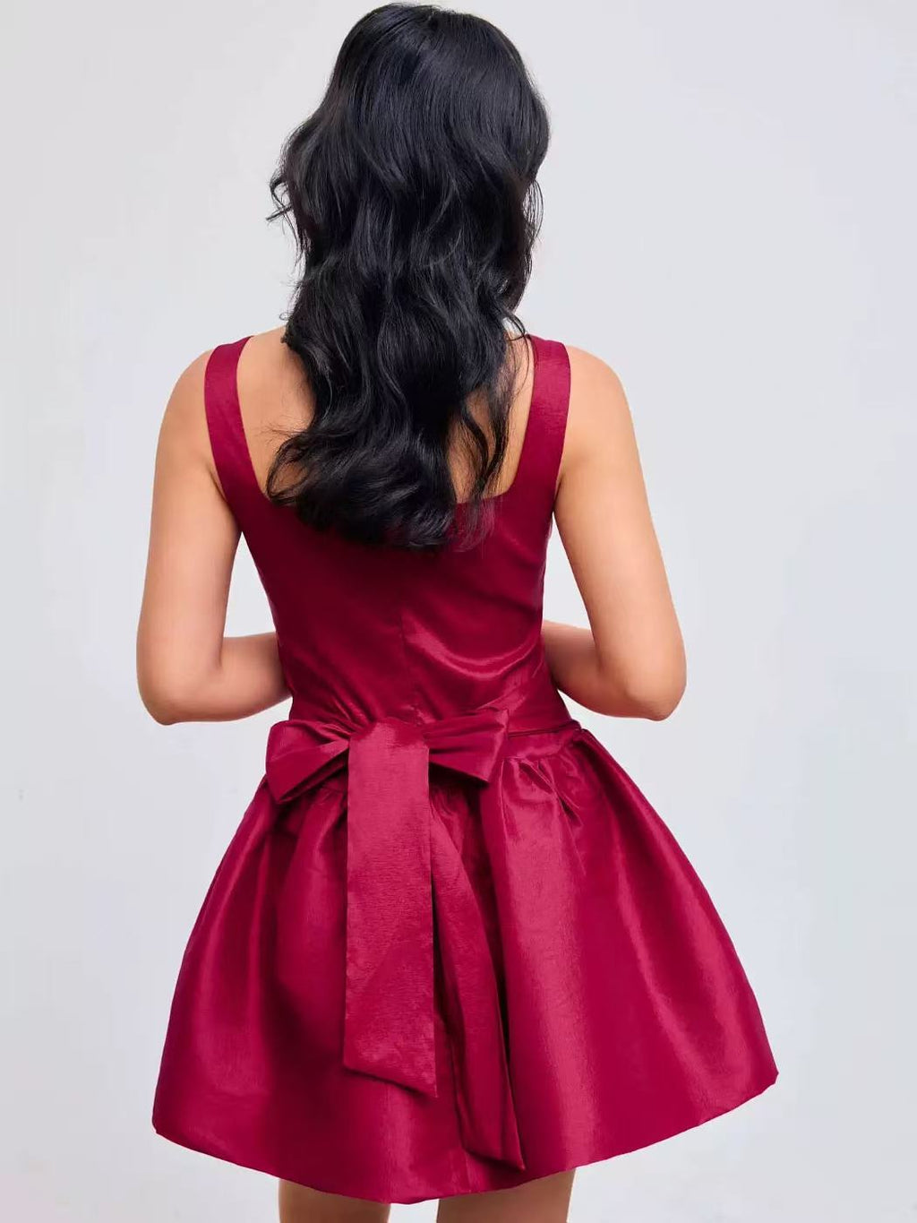 camisole waist slim sleeveless mini dress in red