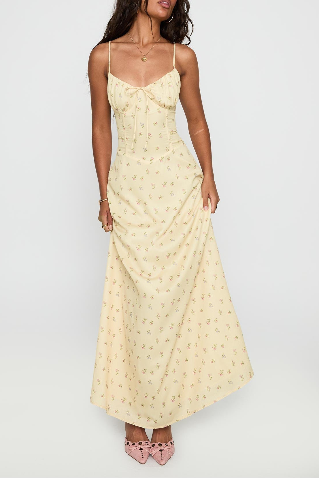 Members Only Maxi Dress Yellow Floral