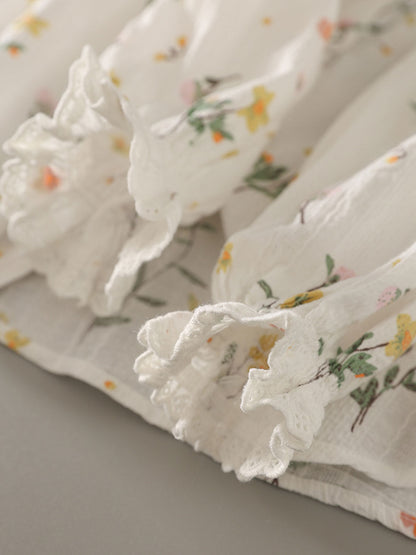 nancy Classic Lapel Embroidered Floral Shirt
