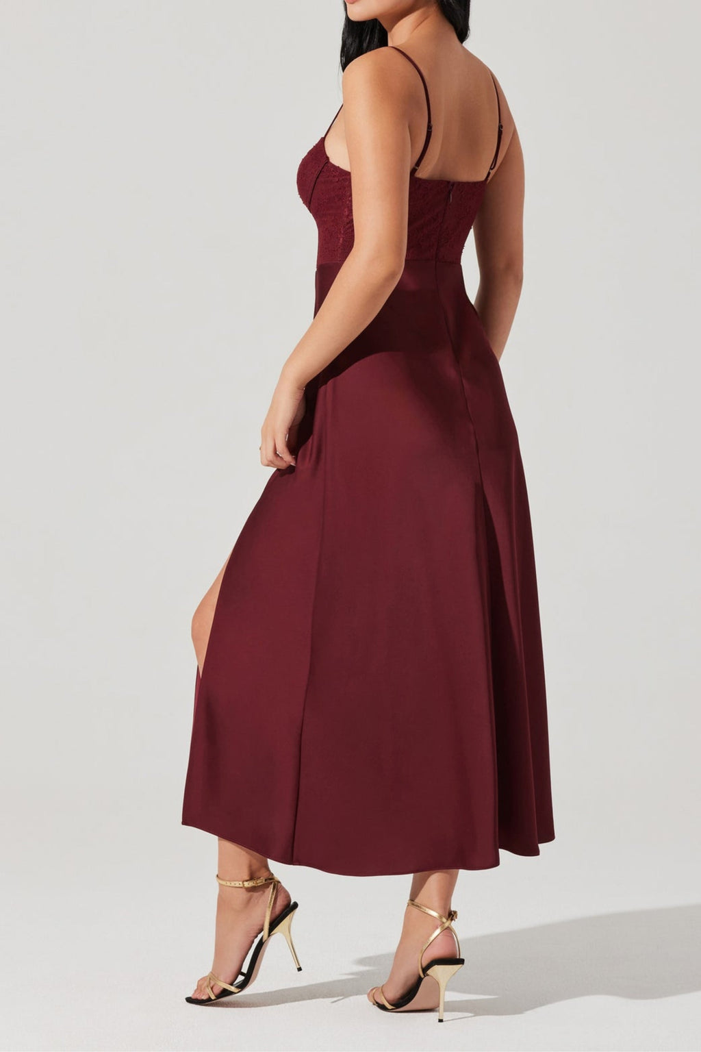 Lace Bustier Midi Dress - Romantic Corset Style Party Dress