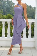 Bandage split midi dress in purple