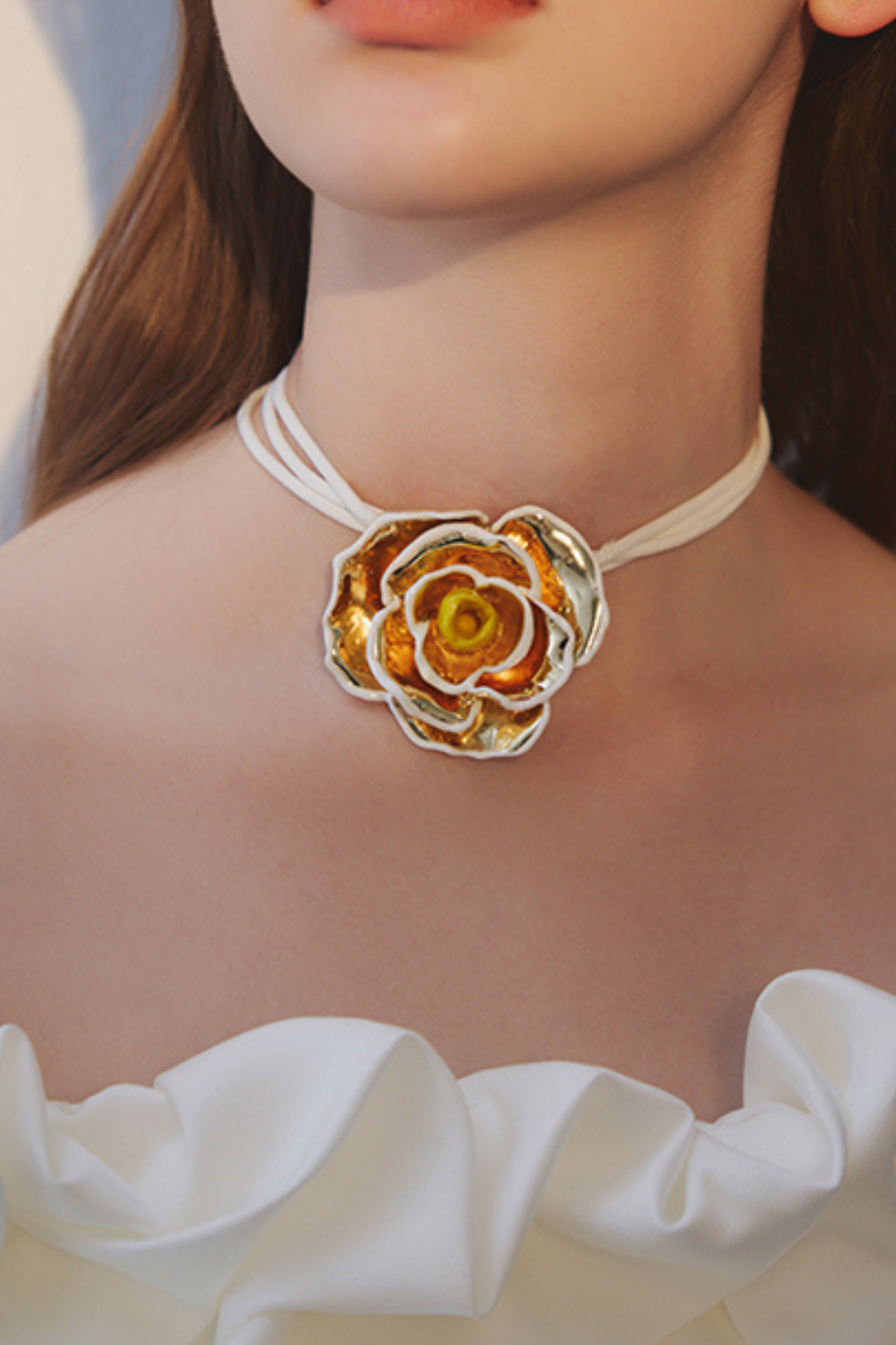 flower rose necklace