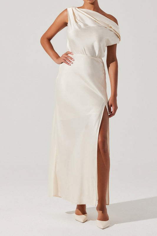 Monroe Satin Off Shoulder Dress