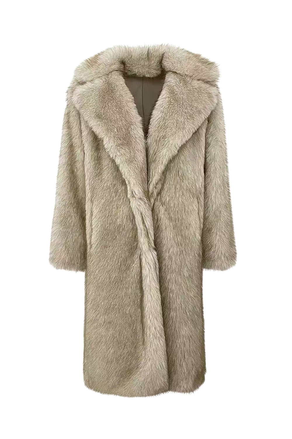 Gray Gradient Faux Fox Fur Eco Friendly Coat