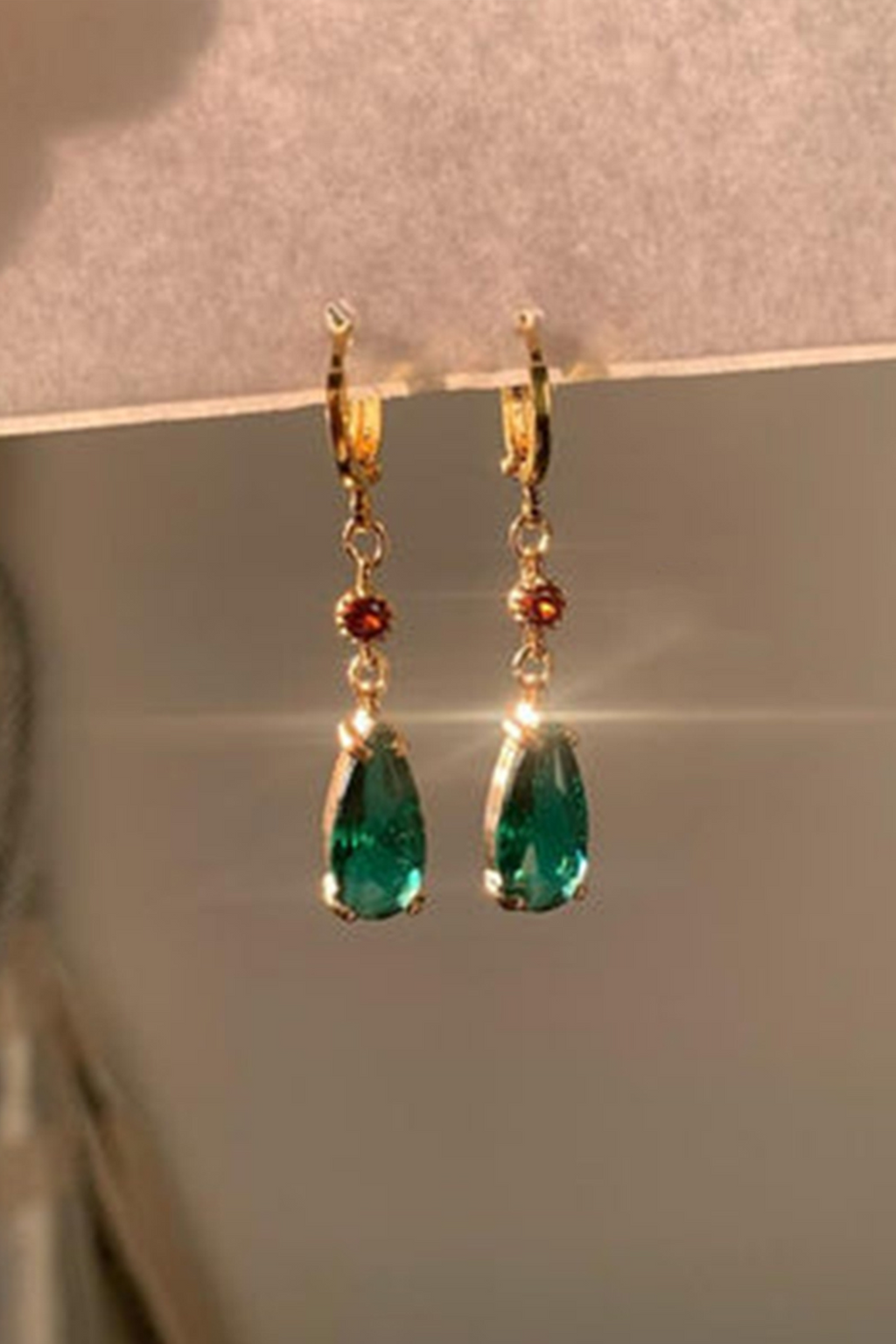 Green Crystal Earrings