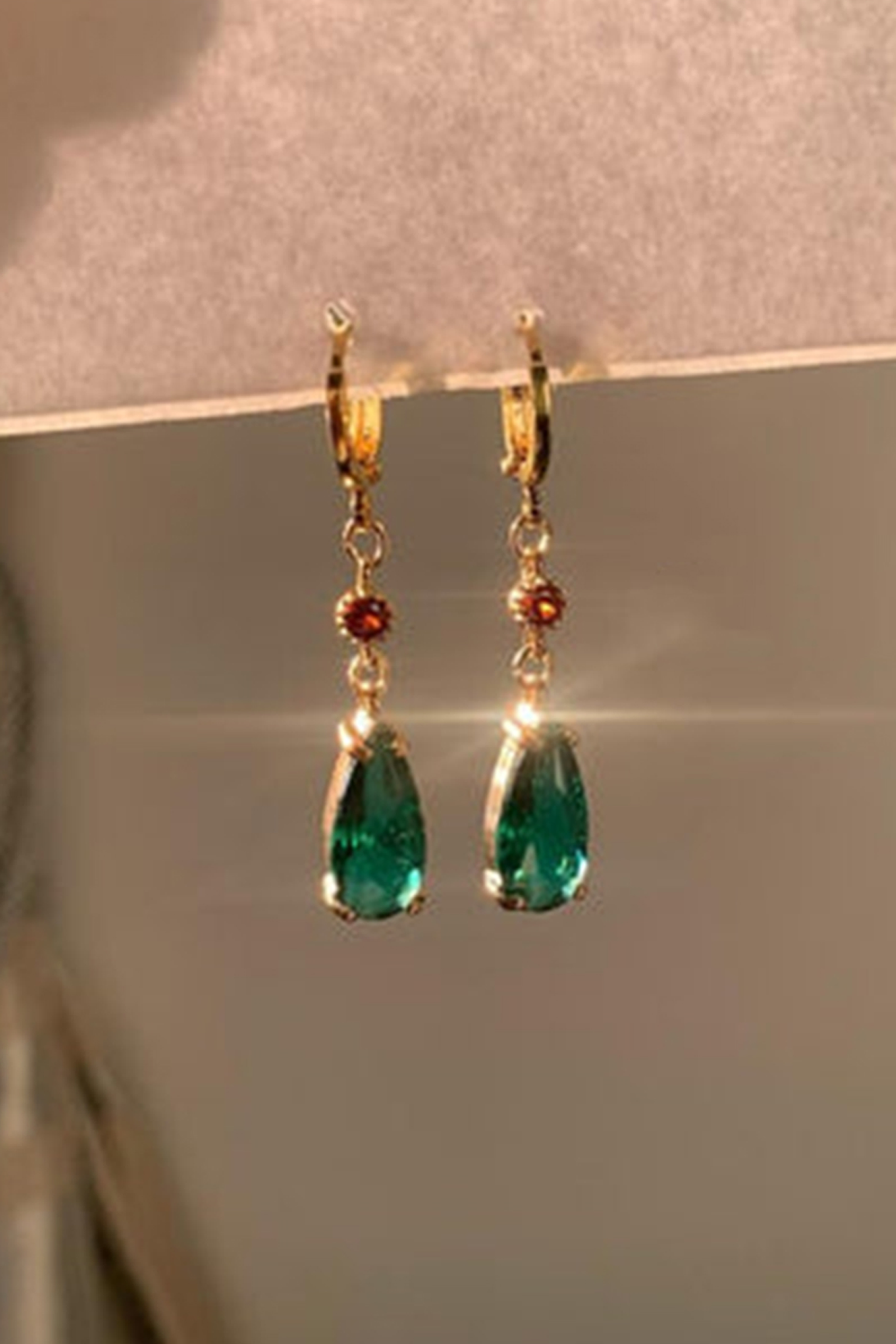 Green Crystal Earrings