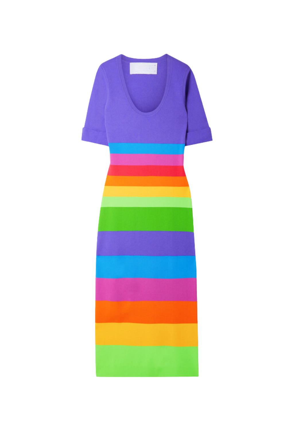 Striped Jersey Maxi Dress in Purple