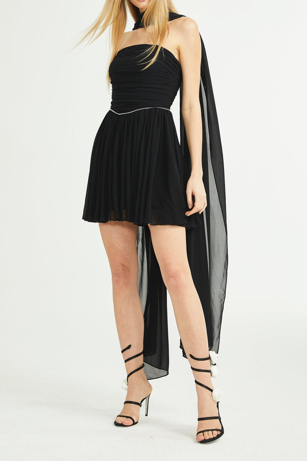 Nadine embellished pleated dress