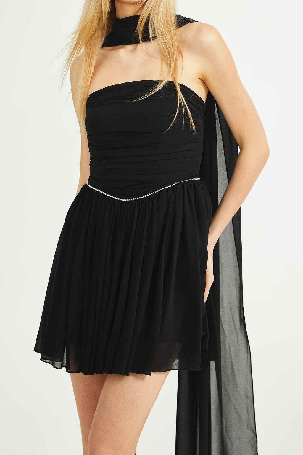 Nadine embellished pleated dress