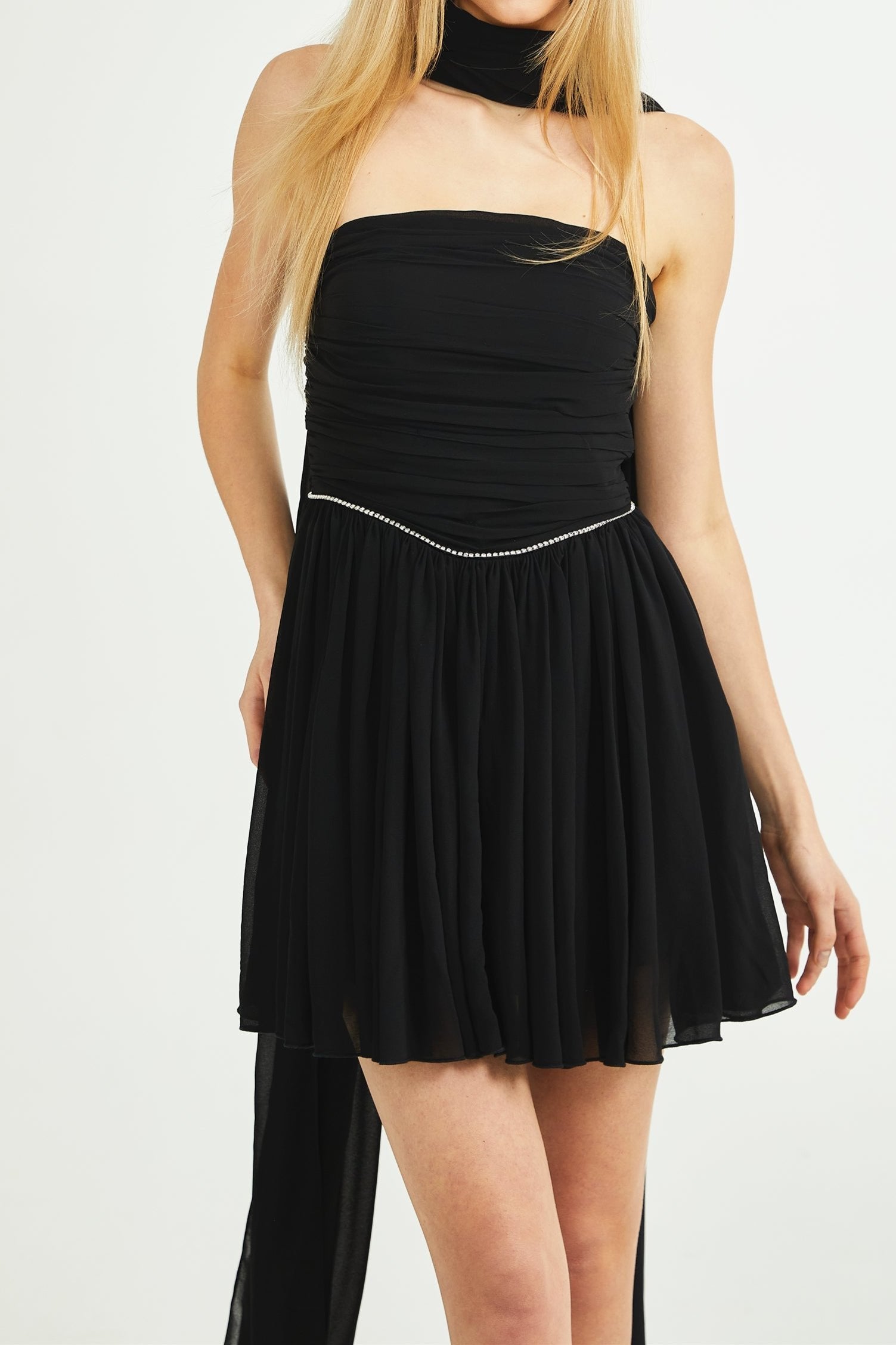 Nadine embellished pleated dress