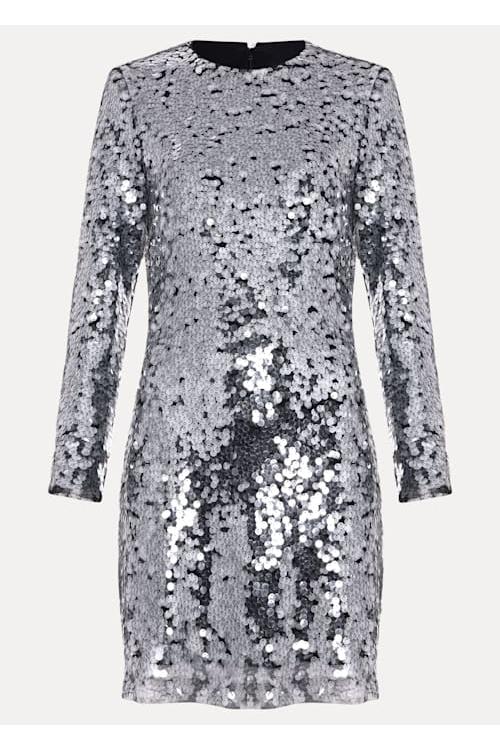 Rhia Silver Sequin Mini Dress