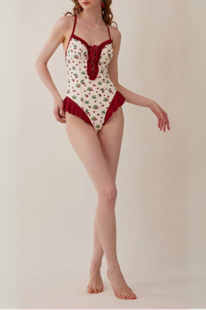 Dandy Strawberries Printed One-Piece Swimsuit