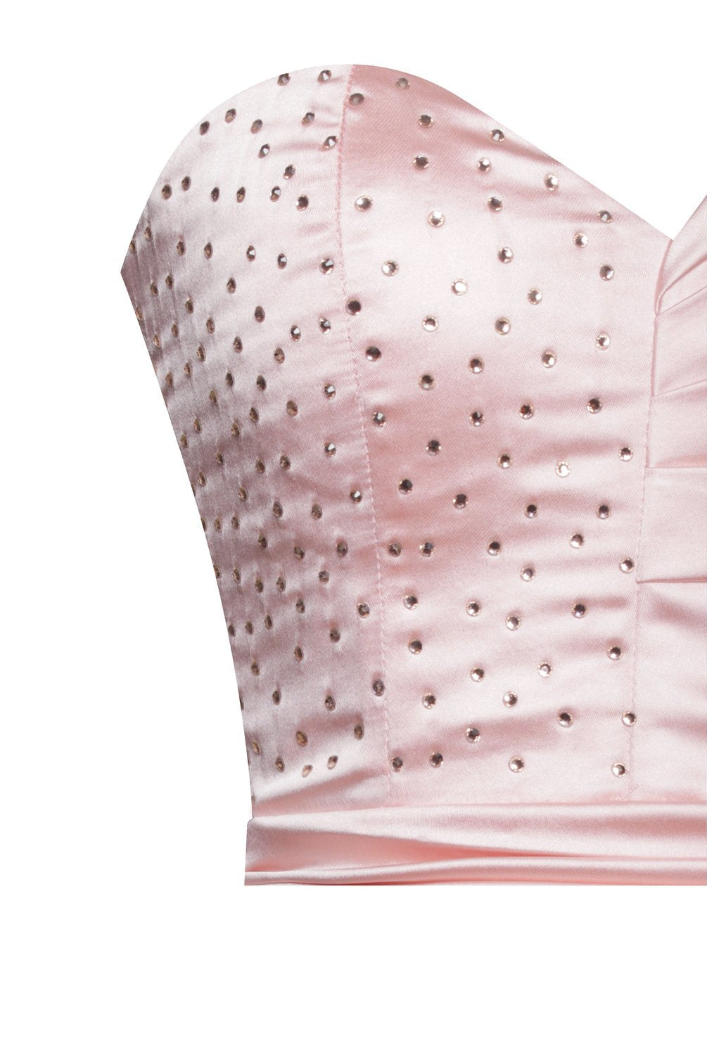 Pink strapless Satin Bodycon mini Dress