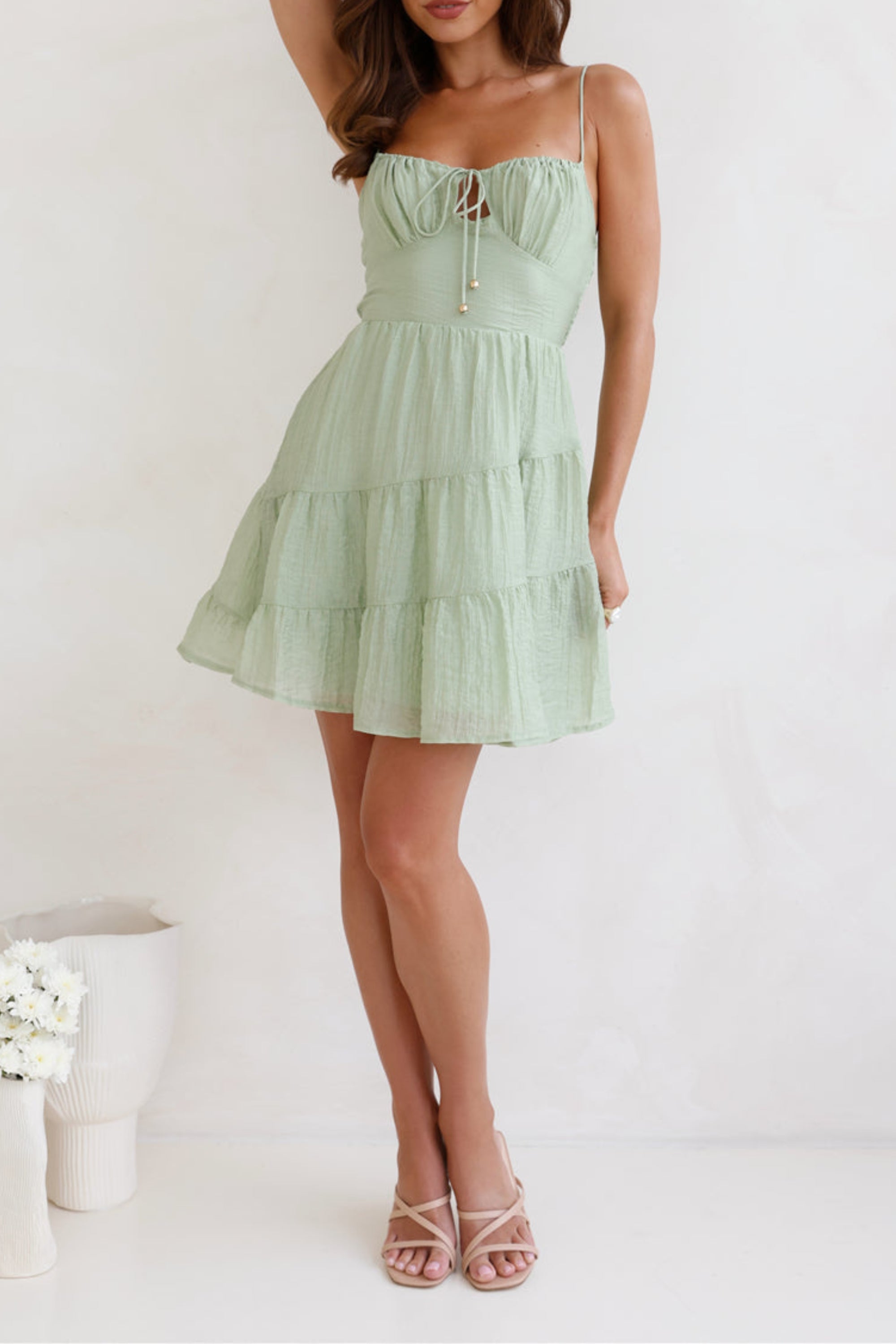 Strappy Mini Dress in green