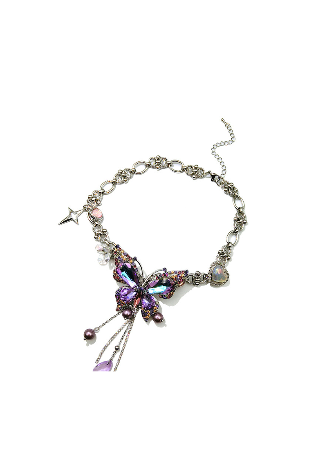 teardrop tassel butterfly necklace