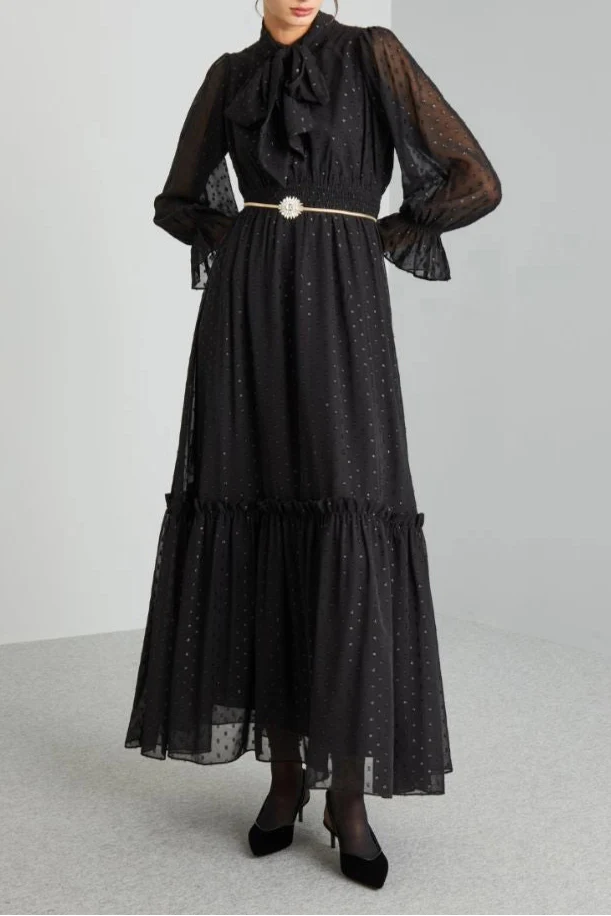 Foulard-embellished dress