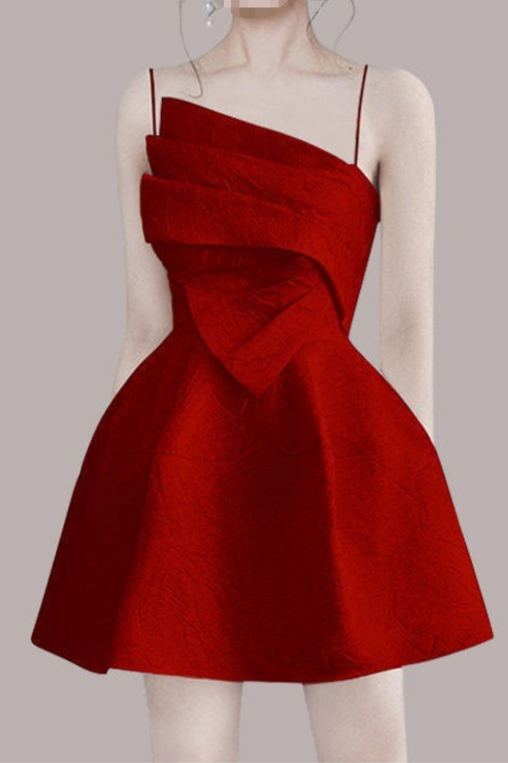 Red Strappy Mini Dress - Backless Party Dress with Adjustable Straps