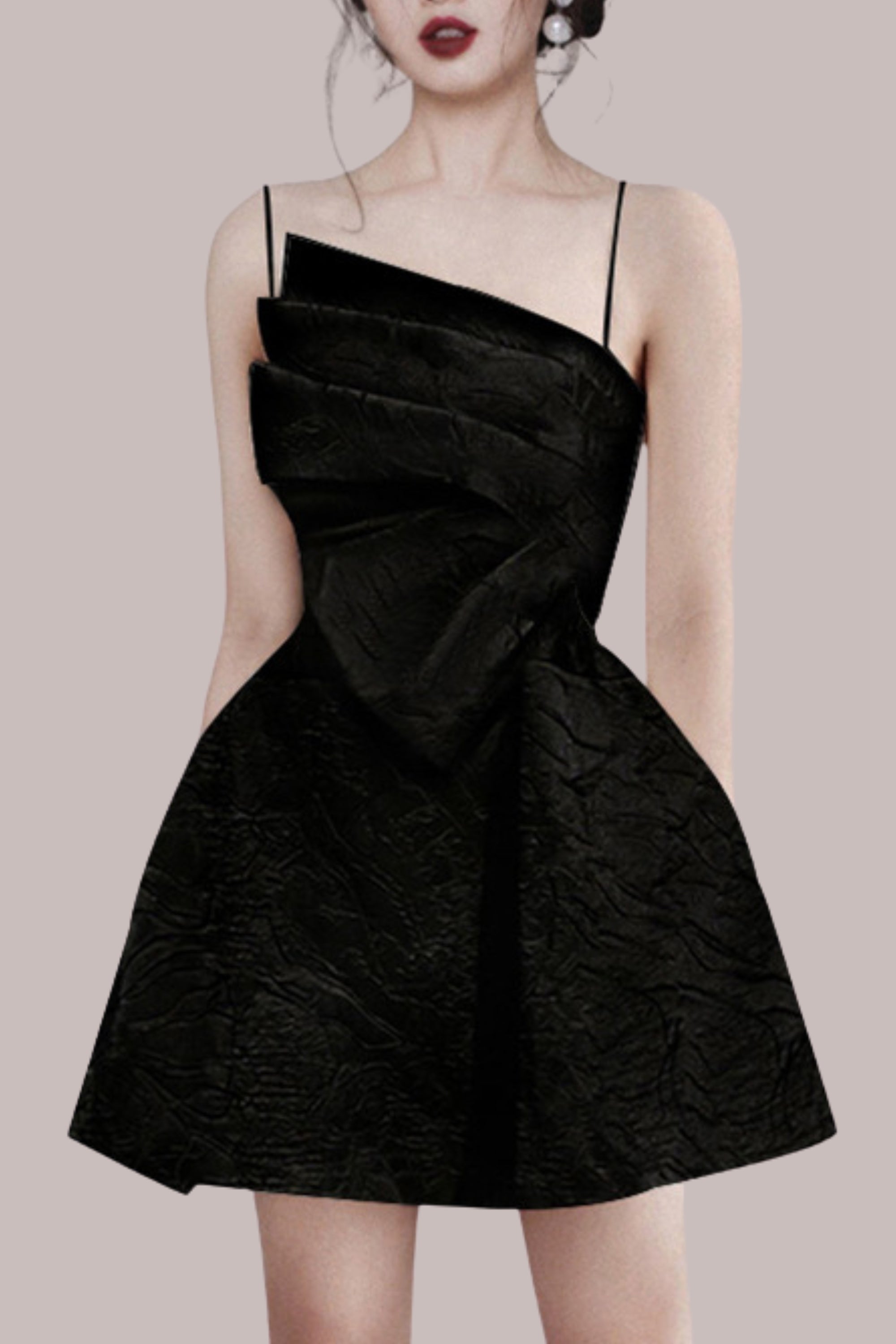 Black Strappy Mini Dress - Backless Party Dress with Adjustable Straps