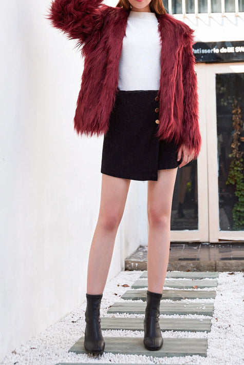 lily wool imitation fur coat