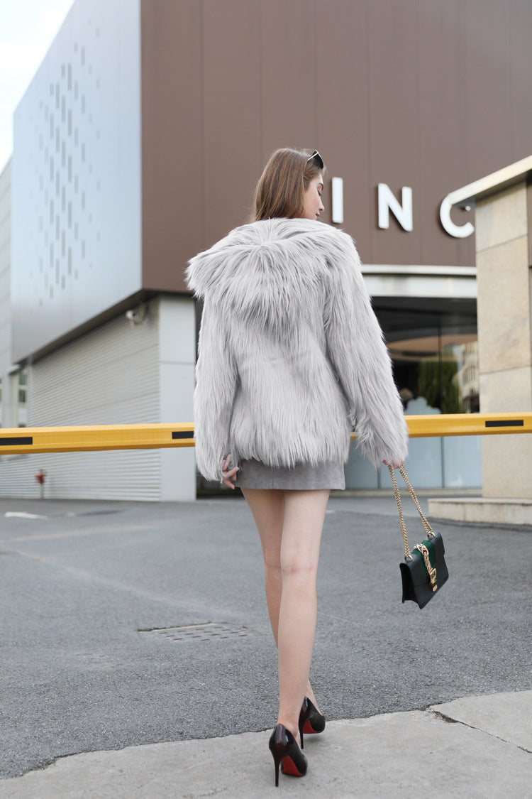lily wool imitation fur coat