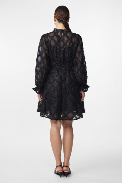Lace mini dress in black