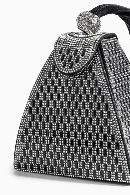 Rhinestone-embellished Pyramid Handbag