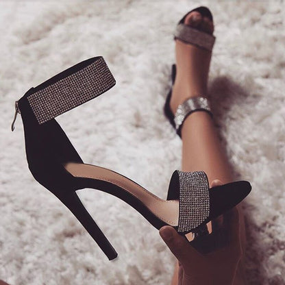 Bling Ankle Strap Cover High Heels Sandals