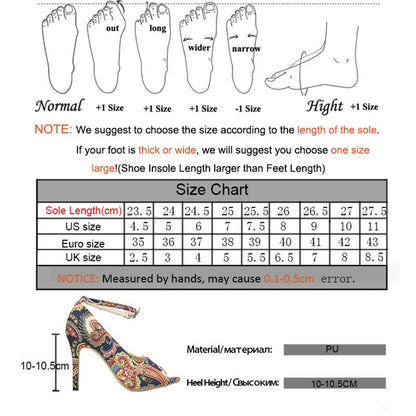 Increased Stiletto Super Peep Toe Ankle Strap Sandals