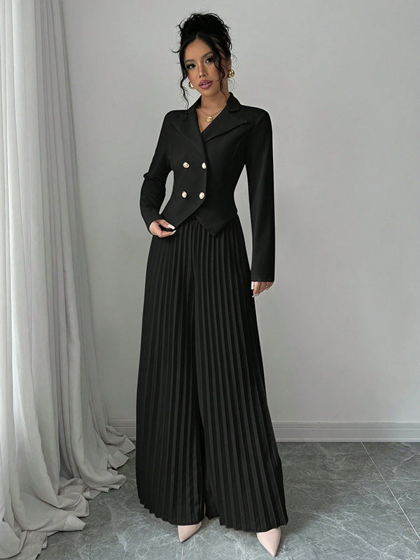 black long-sleeved suit