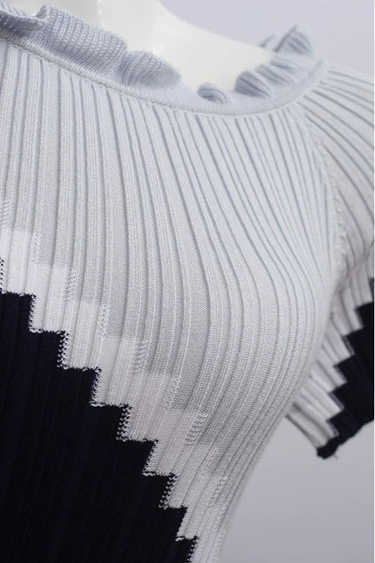 Black Knitted Mini Dress - Cozy Ribbed Sweater Dress