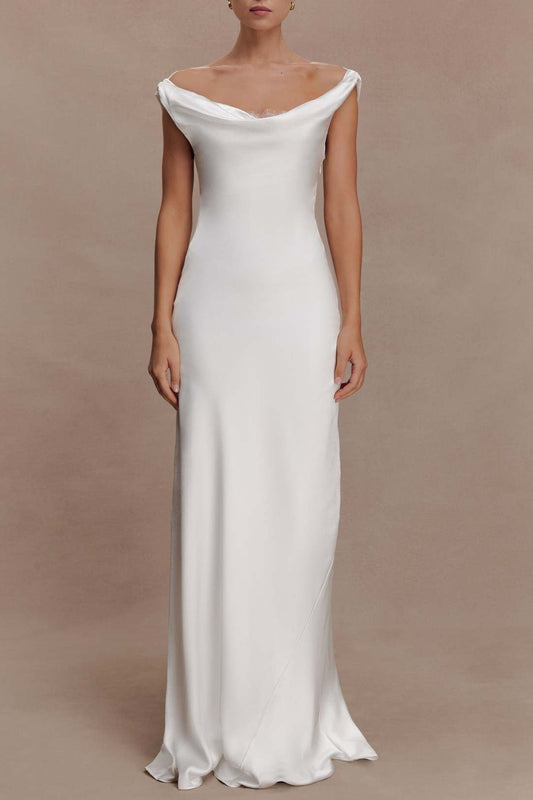 white  satin swinging collar  lace dress