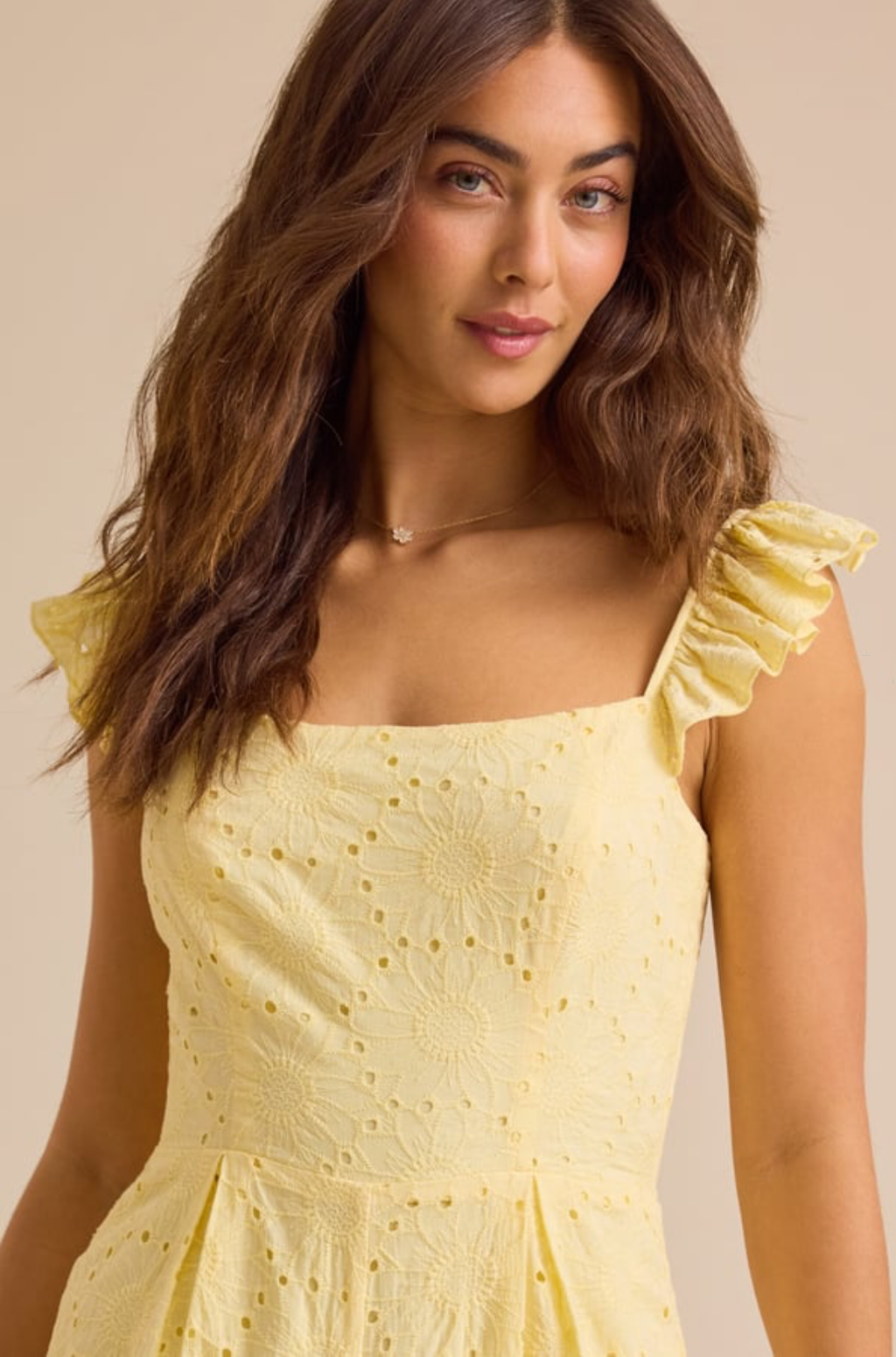 fly sleeve crocheted openwork embroidery bow lace-up backless jumpsuit