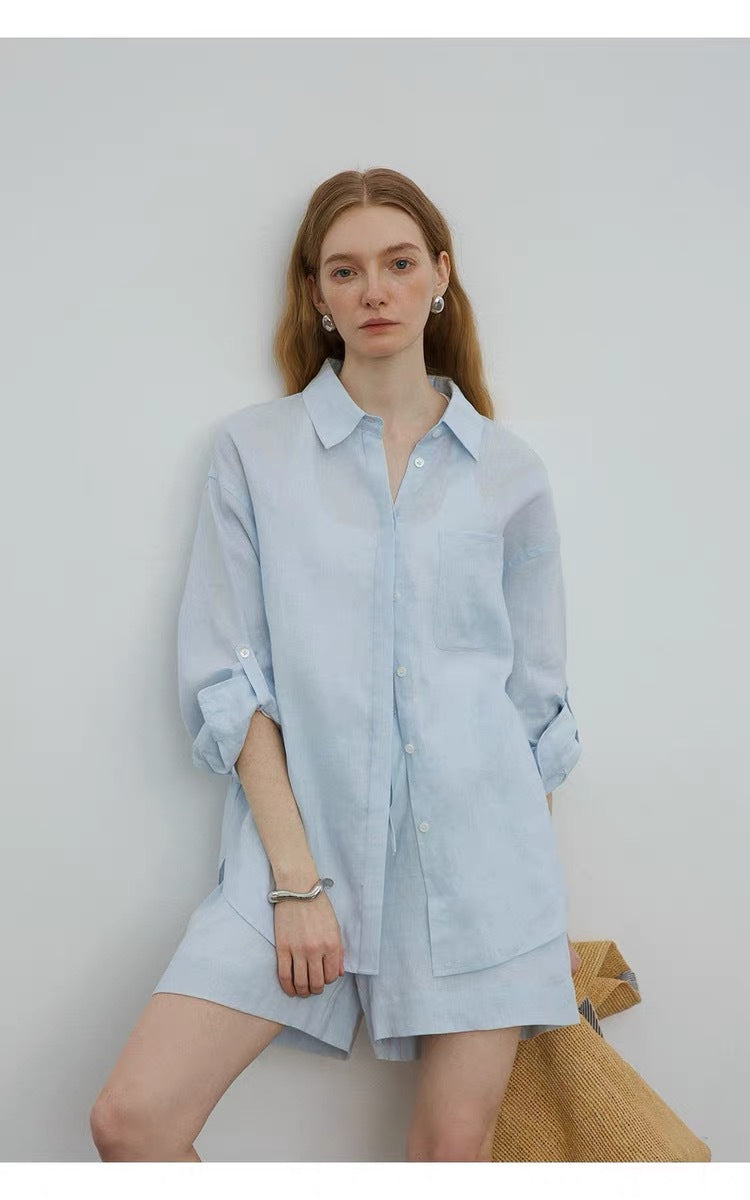 Summer/Lazy Style Linen Oversized Shirt