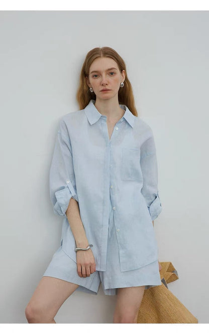 Summer/Lazy Style Linen Oversized Shirt