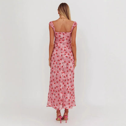 eudora Floral print maxi dress in pink