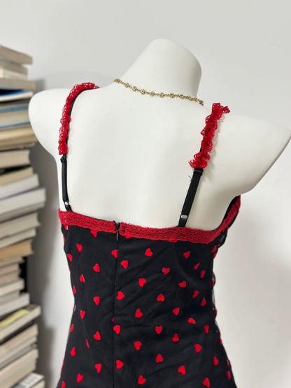 Flocked Love Mesh Slip Dress