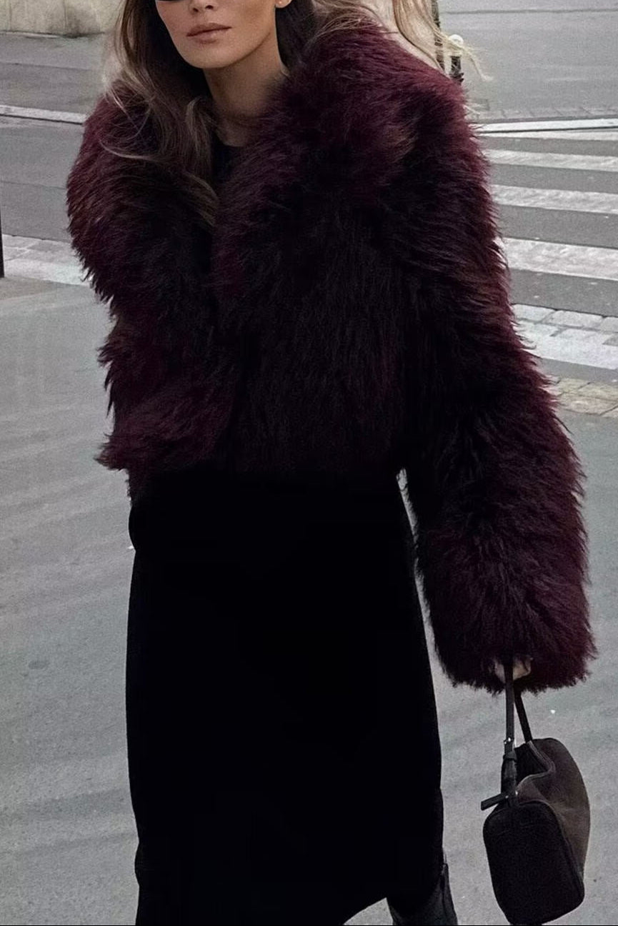 faux fur cropped jacket