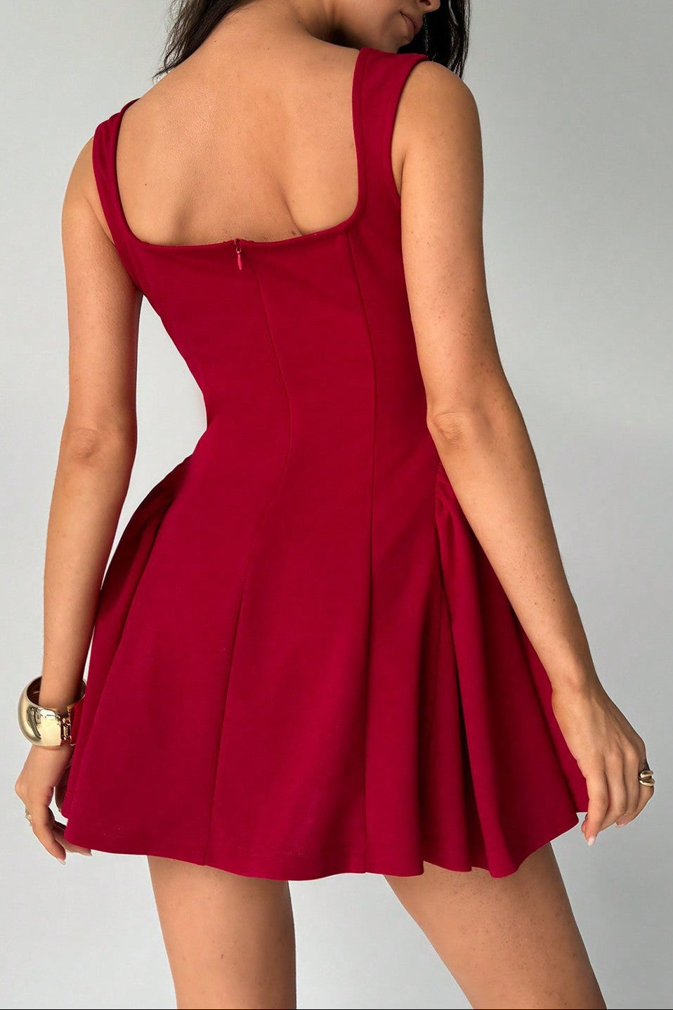 bernice red Mini slip dress