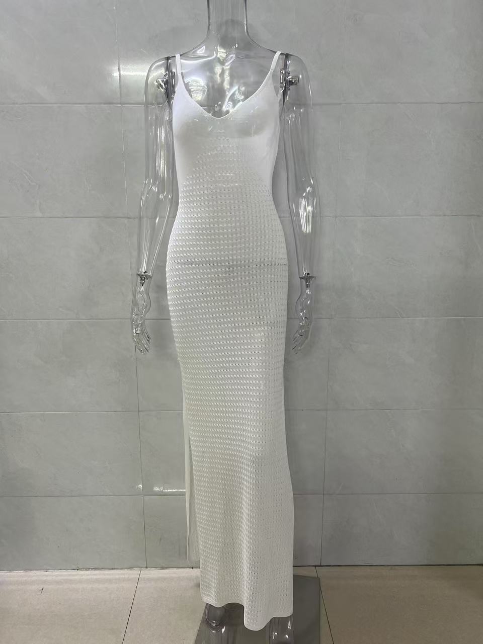 white suspender bikini swimsuit