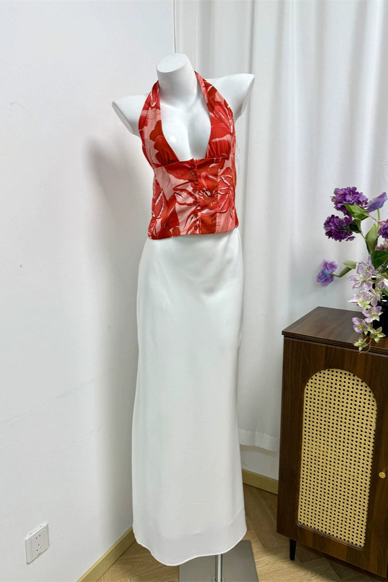 white slim mermaid skirt