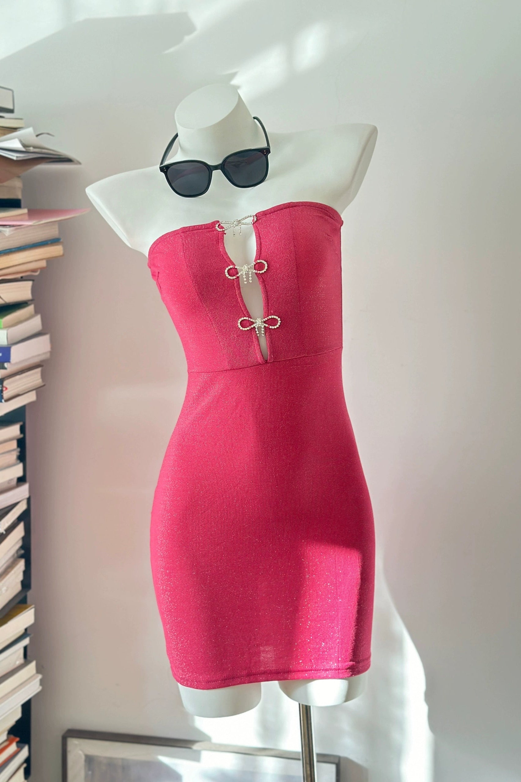 Bright Silk Baneau mini Dress