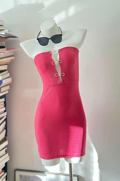 Bright Silk Baneau mini Dress